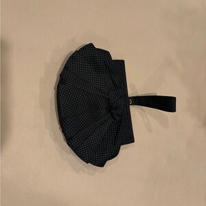 Lulu Guinness Black and Gold Polka Dot Clutch